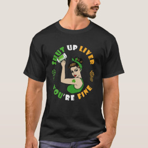 Camiseta Cale-se Fígado Você é Rua de cerveja fina do Pa