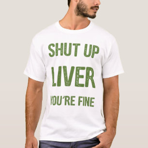 Camiseta Cale-se Fígado Você é um bom Bebendo de Natal