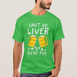 Camiseta Cale-se Fígado Você é uma Rua de cerveja fina P