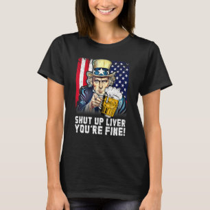 Camiseta Cale-Se Fígado Você Está Bem 4 De Julho Fl America