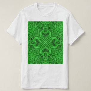 Camiseta Caleidoscópio celta do Fractal do verde do vintag