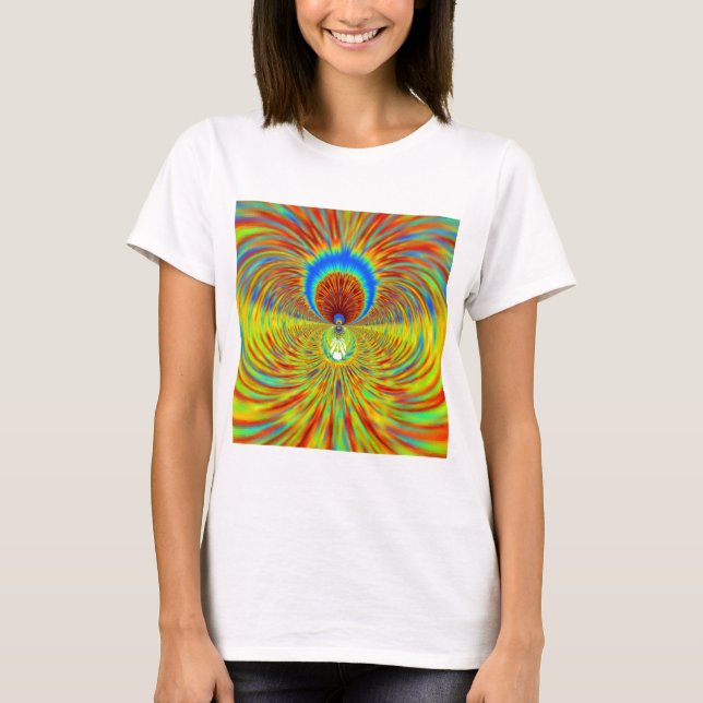 Camiseta Caleidoscópio Colorido Impressão de Arte (Frente)