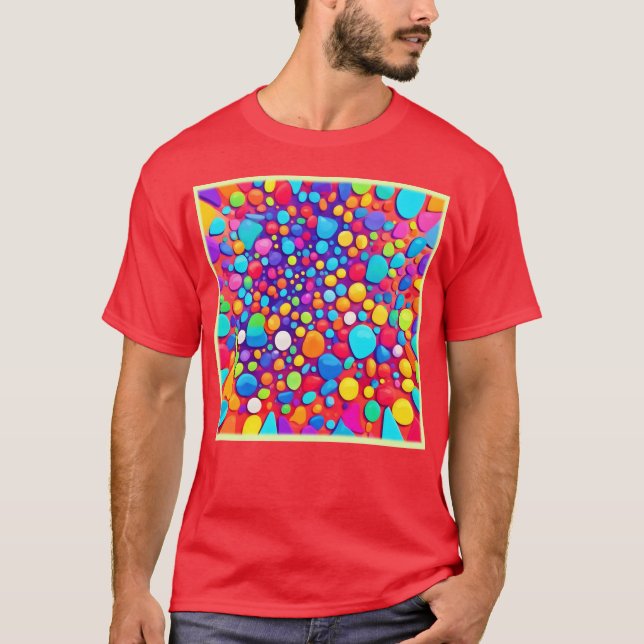 Camiseta Caleidoscópio de Abstrato vibrante (Frente)