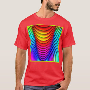 Camiseta Caleidoscópio de Cores Padrão 3D