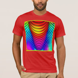 Camiseta Caleidoscópio de Cores Padrão 3D