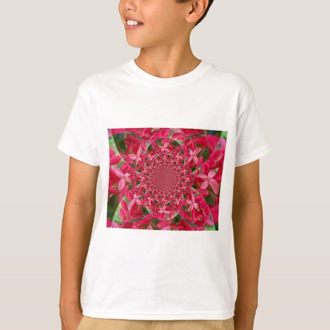 Camiseta Caleidoscópio de Crimson: Arte Flor Sanguínea Milk (Frente)