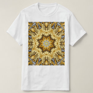 Camiseta Caleidoscópio de prata Dourado do vintage do meta