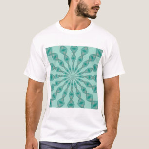 Camiseta Caleidoscópio Verde Yukka e Pista de Rosa