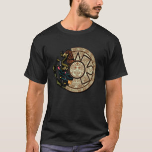 Camiseta Calendário Asteca Maia Feito No México Calendário 