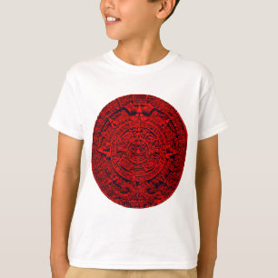 Camiseta Calendário asteca - vermelho