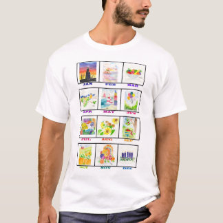 Camiseta Calendário da aguarela