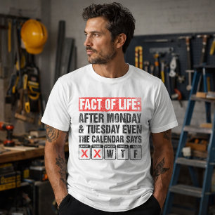 Camiseta Calendário da Vida Diz Humor WTF