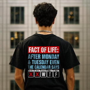 Camiseta Calendário da Vida Diz Humor WTF