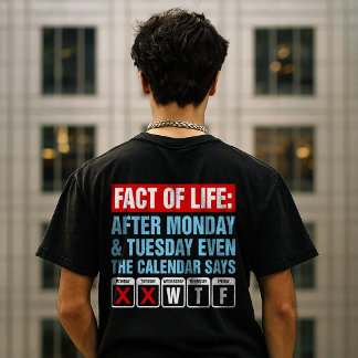 Camiseta Calendário da Vida Diz Humor WTF