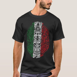 Camiseta Calendário do Sinalizador Mexicano Aztec Chicano