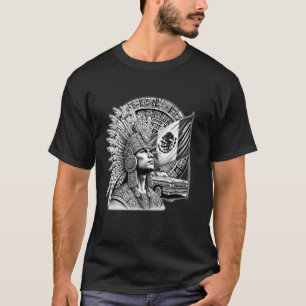 Camiseta Calendário Guerreiro Asteca México Bandeira Mexica