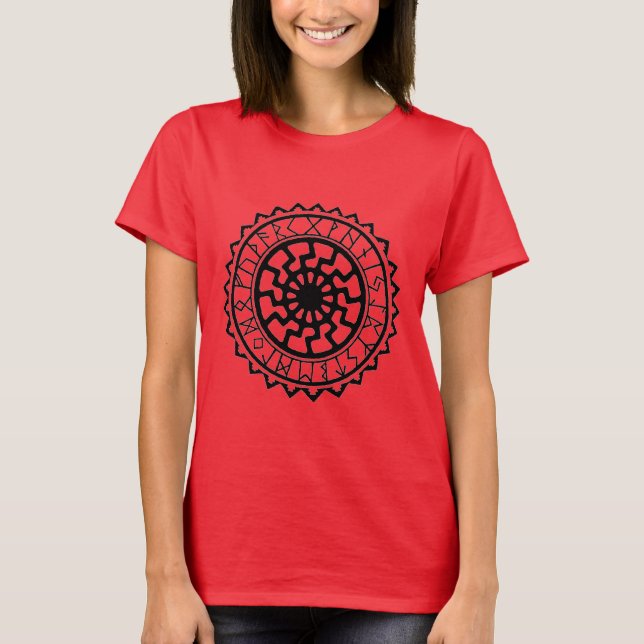 Camiseta Calendário Rúnico Solar Celta Viking (Frente)