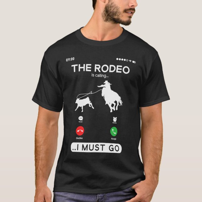 Camiseta Calf Roping Cowgirl Rodeo Is Calling  Breakaway Ro (Frente)