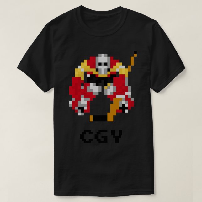 Camiseta Calgaria de Hockey com 16 Bits (Frente do Design)