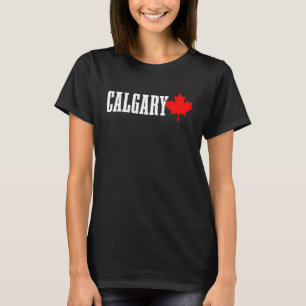 Camiseta Calgary Alberta Folha de Bordo Canadá Bandeira Can
