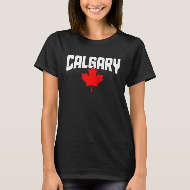 Camiseta Calgary Alberta Maple Leaf Canada Flag Pr (Frente)