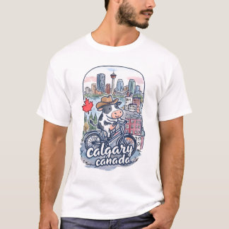 Camiseta Cálgary Canadá Ciclismo Vaca Fofa Cowboy