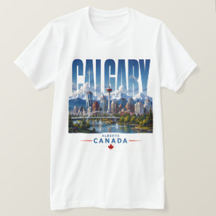 Camiseta 🏔 Calgary Estilo Moderno de Cidade de Montanha 🏔