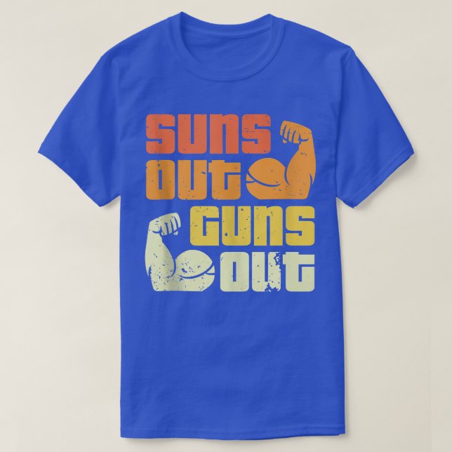 Camiseta Cali Style Bodybuilding Sun's Out Guns Out Biceps (Frente do Design)