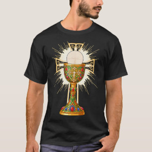 Camiseta Cálice Para A Primeira Comunhão Católica Missa Euc
