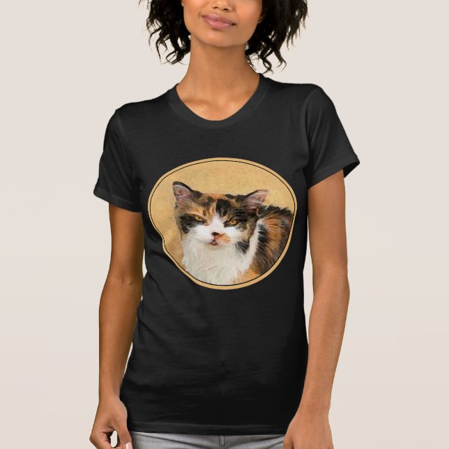 Camiseta Calico Cat Painting - Gato Original Bonito (Frente)