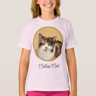 Camiseta Calico Cat Painting - Gato Original Bonito T-Shir