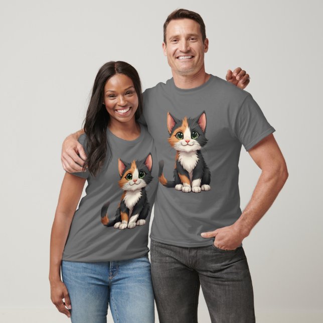 Camiseta Calico Kitten Whimsical com Cattitude (Unissex)