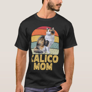 Camiseta Calico Mãe Engraçado Vintage Gato Amante Retro Pôr