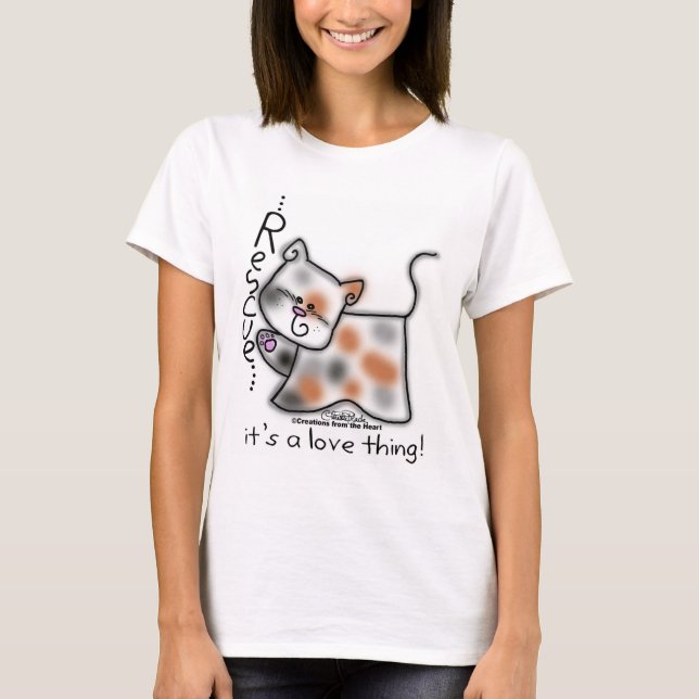 Camiseta Calico RESCUE...é uma coisa de amor! (Frente)