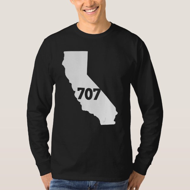 Camiseta California 707 Area Code (Frente)