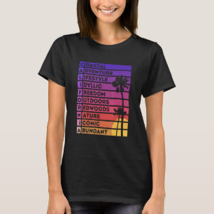 Camiseta California Acrostic Poem Palm Trees Cali Sunset Ru
