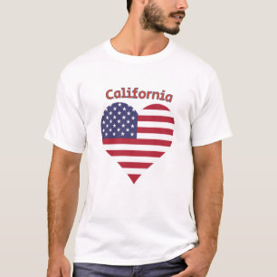 Camiseta California American Flag Heart