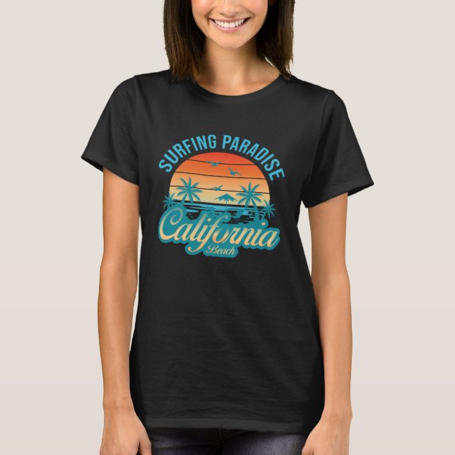 Camiseta California beach surfing USA woman men children  1 (Frente)