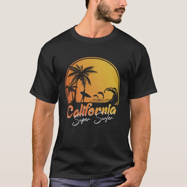 Camiseta California beach surfing USA woman men children  2 (Frente)