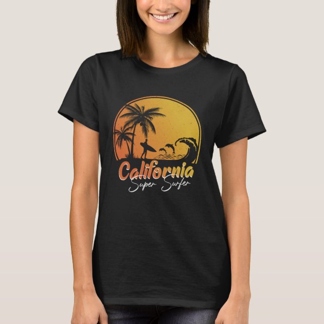 Camiseta California beach surfing USA woman men children  2 (Frente)