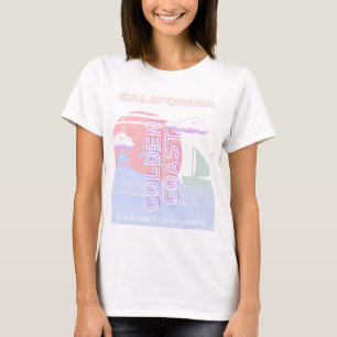 Camiseta California, Beach, Viagem Art, Preppy, Pastel