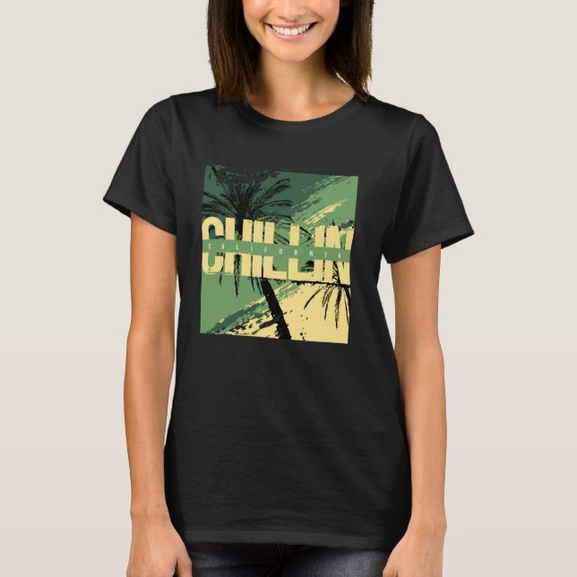 Camiseta California Chilling Beach Palms Sun Party Summer S (Frente)