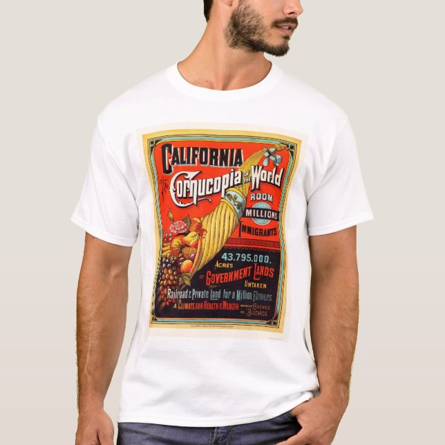 Camiseta Califórnia - Cornucopia do mundo (Frente)