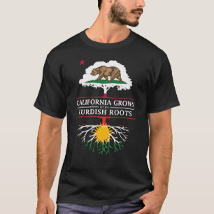 Camiseta Califórnia crescida com raizes curdos