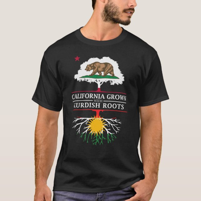 Camiseta Califórnia crescida com raizes curdos (Frente)