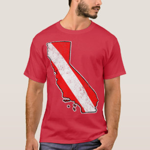 Camiseta California Dive Flag Scuba Divisor State Map Dive