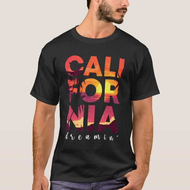 Camiseta California Dreaming Beach Palm Tree Summer Los Ang (Frente)