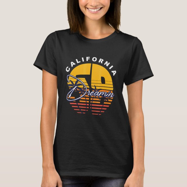 Camiseta California Dreaming Sun USA State (Frente)