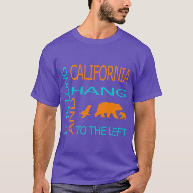 Camiseta Califórnia é longa e pende para a esquerda (Frente)
