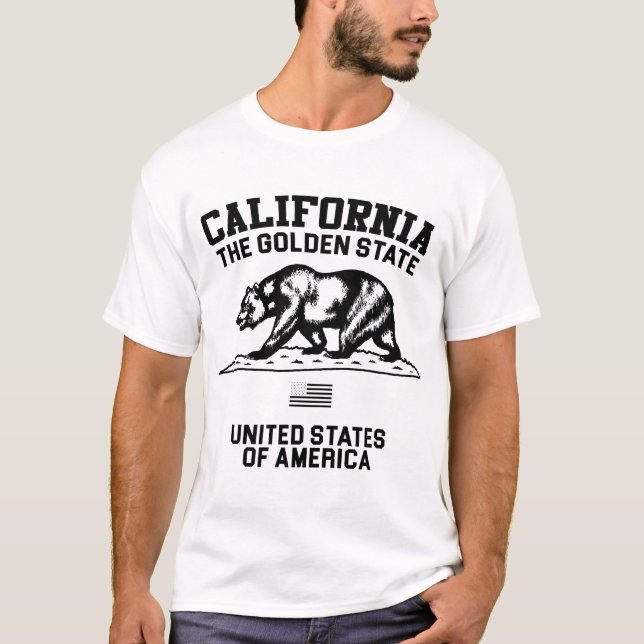 Camiseta Califórnia, Estado Ouro (Frente)